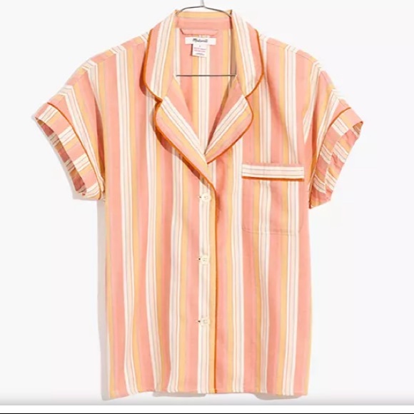Madewell Other - Bedtime Pajama Top in Rainbow Stripe